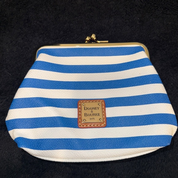 Dooney & Bourke Handbags - Dooney & Bourke Blue and White Striped Coin Purse